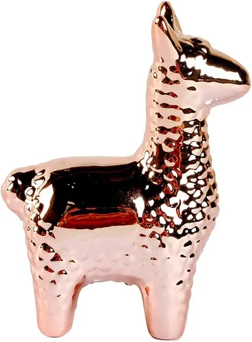 NWFashion Estatuas de animales pequeños y dorados, decoración del hogar, estilo moderno, adornos decorativos dorados (Alpaca)
