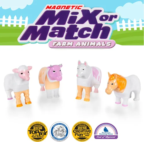 Miniatura 2 de POPULAR PLAYTHINGS Animales magnéticos para niños pequeños de 1 a 3 años, mezcla o combina juguetes de animales, juego de 4 regalos para niños