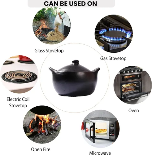 Miniatura 6 de Ancient Cookware, Olla de arcilla Chamba para guiso, extra pequeña, 1.5 cuartos