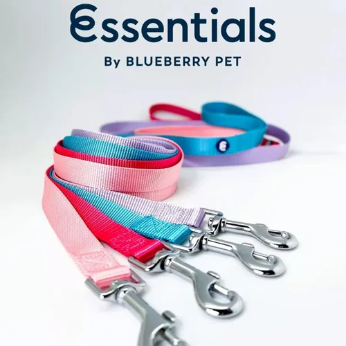 Miniatura 3 de Blueberry Pet Essentials - Correa de perro azul cambray para perros medianos - 5' * 3/4" Correa de nailon resistente Correa ligera