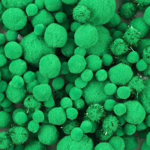 900 PIEZAS Pompones, Pompones Verdes a Granel para Artes y Manualidades, Pompones de Manualidades Suaves y Esponjosos, Pompones de Tamaños Surtidos,