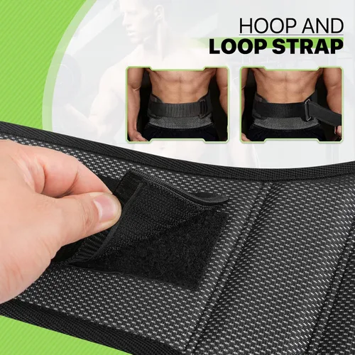 Miniatura 6 de Cinturón de levantamiento de pesas para hombres y mujeres, cinturón de gimnasio de apoyo lumbar y espalda de 8 pulgadas para culturismo, fitness