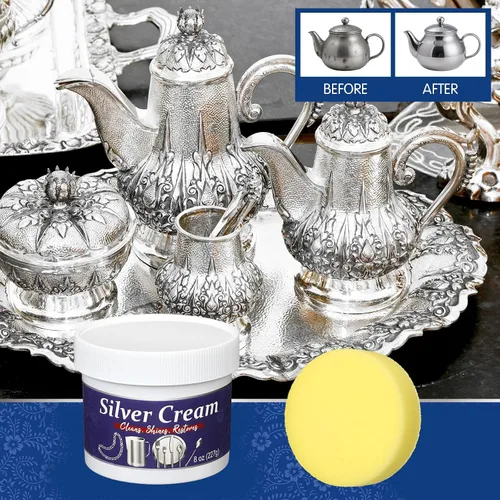 Miniatura 4 de Paquete de 4 limpiadores de plata y cobre y crema pulidora de 8 onzas cada esmalte de metal para plata, cobre, latón, joyería, cromo fregadero