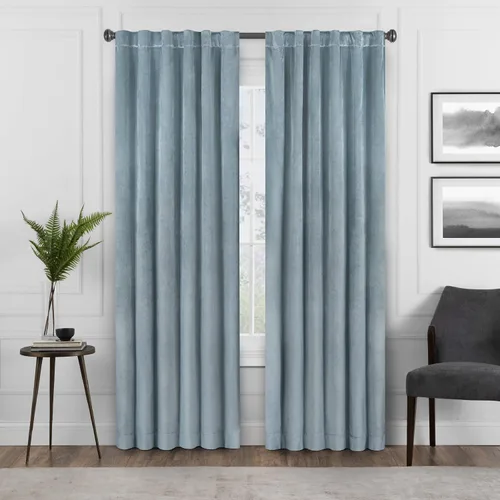 Eclipse Absolute Zero Harper - Cortinas opacas de terciopelo con aislamiento térmico y bolsillo para cortinero para dormitorio, panel individual, 50