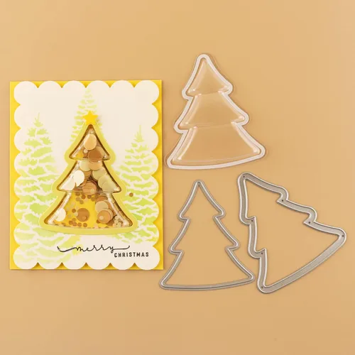 Miniatura 9 de Juego de 21 troqueles de círculo, estrella, árbol de Navidad para manualidades de papel, manualidades, troqueles de corte de metal, para 21