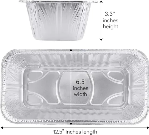 Miniatura 3 de Pan desechable de aluminio de 5 libras con tapa de aluminio para hornear pasteles, pastel de carne y lasaña (10)