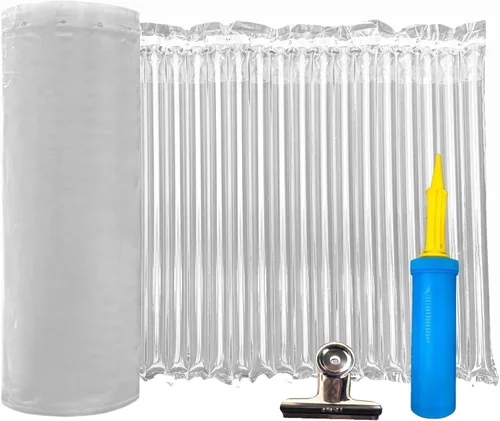 Rollo de embalaje grande de 15.8 pulgadas x 164 pies, material de embalaje inflable, rollo de burbujas con bomba gratis, columna de aire para