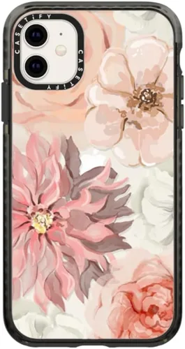 Miniatura 60 de CASETiFY Impact - Funda para iPhone 11 - Flower Power Retro - Negro Transparente