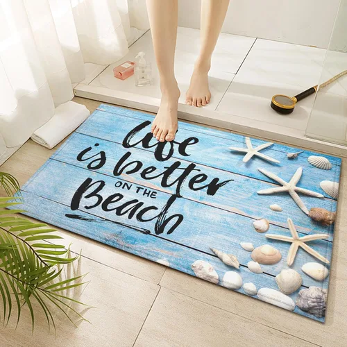 Miniatura 19 de Tapete de baño de mármol blanco y negro, antideslizante, lavable, de secado rápido, para entrada, interior y exterior, lavandería, 17 x 30 pulgadas