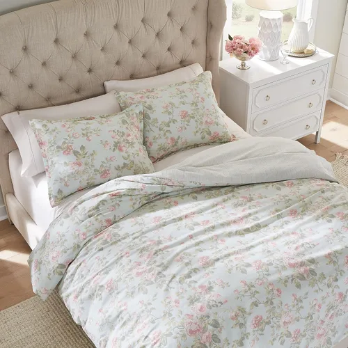 Miniatura 3 de Laura Ashley Home - Juego de funda de edredón individual, ropa de cama de algodón reversible con funda a juego, decoración del hogar transpirable