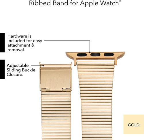 Miniatura 22 de Anne Klein Correa de acero inoxidable para Apple Watch, segura, ajustable, correa de repuesto para Apple Watch, se adapta a la mayoría de muñecas