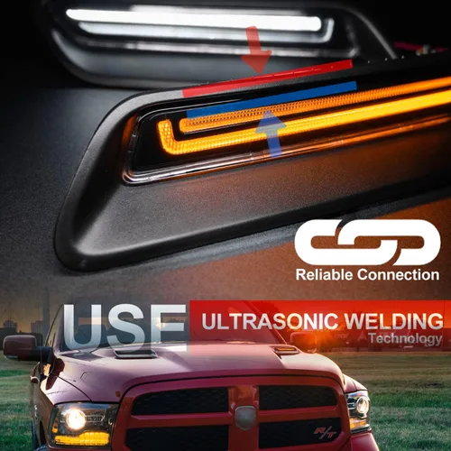 Miniatura 8 de Kit de barra de luz LED para campana de ventilación compatible con RAM 1500 Sport Hood Switchback 2010-2022 Lámpara de conducción DRL blanca