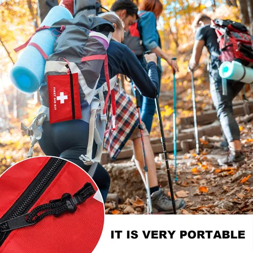 Miniatura 4 de 12 piezas Mini Kit de primeros auxilios Bolsa de almacenamiento vacía con cierre para emergencias en casa, oficina, automóvil, al aire libre, barco