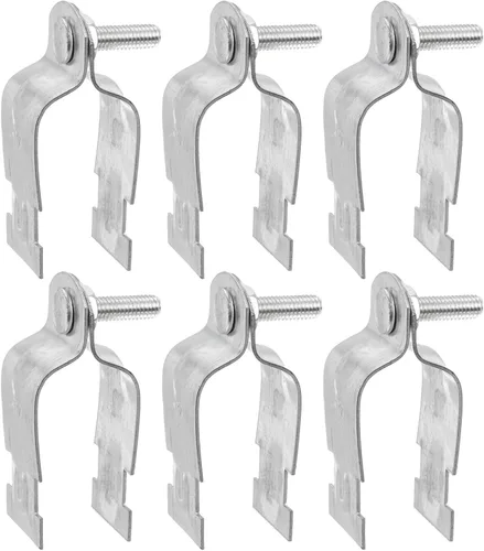 Miniatura 6 de uxcell Abrazaderas de puntal EMT de 6-1/2 "de acero para conductos rígidos y tubería 4 unids universal EMT Strut Clamp con perno y tuerca