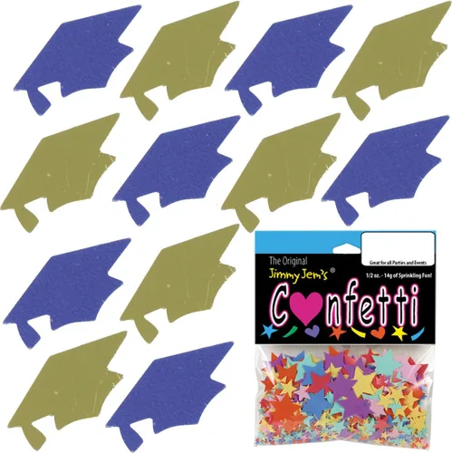 Miniatura 36 de Confetti Grad Cap Negro, Azul Marino Combo - 2 bolsas de media onza (1 oz)