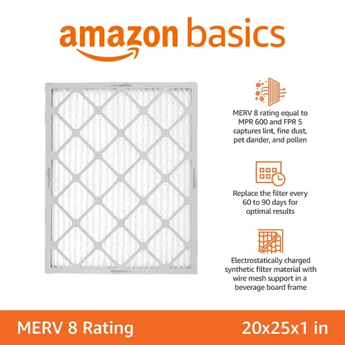 Miniatura 2 de Amazon Basics Merv 8 AC - Filtro de aire para horno - 20'' x 25'' x 1'', 6
