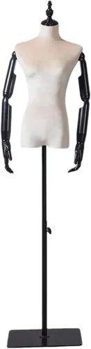 Miniatura 16 de Female Mannequin Torso with 140-185 Cm Adjustable Height Stand, Shoulders 39 Cm /Bust 86 Cm / Waist 64 Cm / Hip 84 Cm(Brown,with arms)