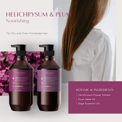 Miniatura 6 de Theorie: Sage - Helichrysum & Plum - Champú nutritivo - Para cabello seco y sobreprocesado - Protege el color y el cabello tratado con queratina