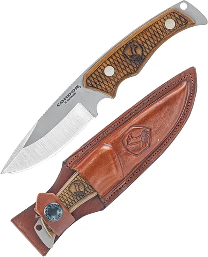Miniatura 10 de Condor Tool & Knife - Cuchillo de caza nativo con funda, acero inoxidable 440C, mango de nuez, funda de cuero soldada hecha a mano, hoja de 25