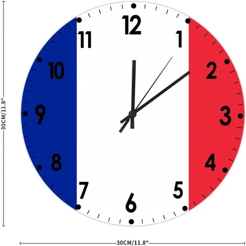 Miniatura 470 de Cheyan Reloj de pared con bandera de Canadá de 12 pulgadas, silencioso, sin tictac, de PVC, funciona con pilas, reloj redondo decorativo, regalo
