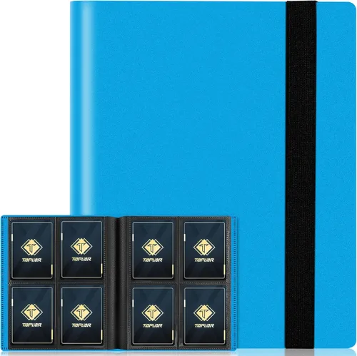 Carpeta de tarjetas de 4 bolsillos para 160 fundas, carpeta de tarjetas Ablum para colección de tarjetas intercambiables para tarjetas deportivas,