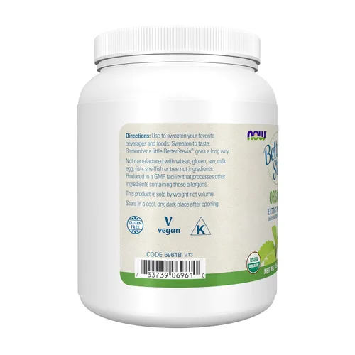 Miniatura 3 de NOW Foods BetterStevia Orgánico Extracto en Polvo Cero Calorías, Apto para Keto, Adecuado para Diabéticos, Sin Eritritol, 1 Libra