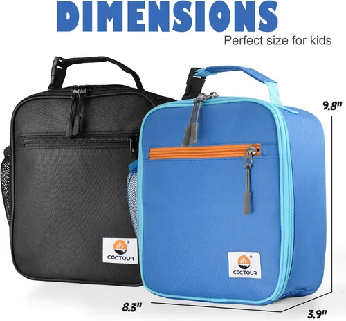 Miniatura 2 de CaCTOUR Lonchera para Niños, 2 Paquetes Bolsa de Almuerzo Aislada para Niñas y Niños, Bolsa Suave Mini Enfriador Regreso a la Escuela Bolsa