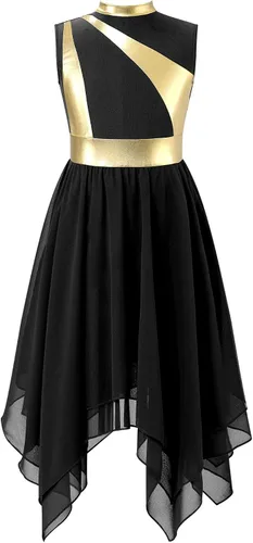 Miniatura 114 de CHICTRY Vestido de baile lírico sin mangas asimétrico para niñas, disfraz de adoración litúrgica contemporánea