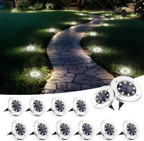 Miniatura 10 de SOLPEX Luces solares impermeables para exteriores, paquete de 8 luces solares para suelo, luces solares de jardín, iluminación de paisaje