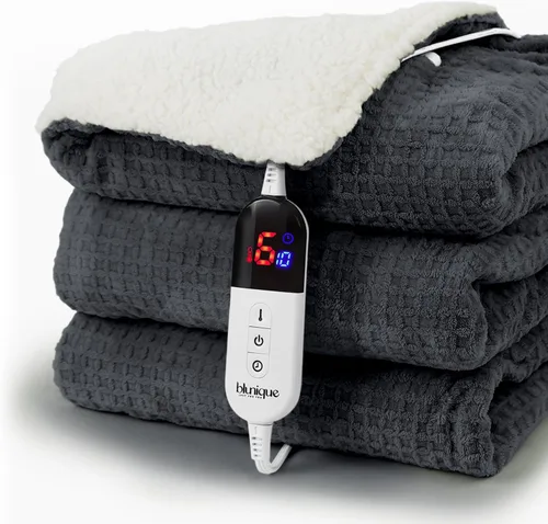 Miniatura 19 de Manta térmica eléctrica Twin Waffle, 62 x 84 pulgadas, manta de calentamiento rápido, 6 niveles de calefacción y 10 horas de apagado automático