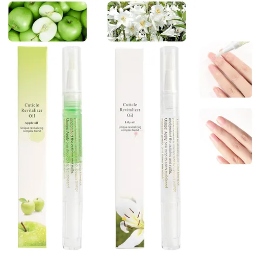 2 bolígrafos de aceite para cutículas para el cuidado de las uñas, bolígrafo de aceite revitalizador de cutículas con cepillo suave, aceite de