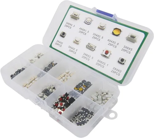 Miniatura 3 de 250 piezas/1 juego de 10 tipos de tabletas de control remoto para coche duradero, interruptor de botón movible, botón de llave de coche, micro