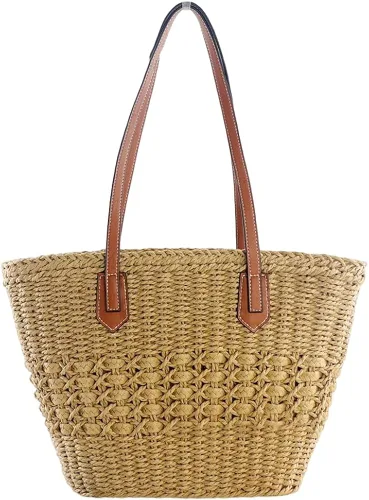 Bolso Hobo de paja para mujer, bolso de hombro tejido, bolso grande para viajes de verano, playa, bolso hecho a mano