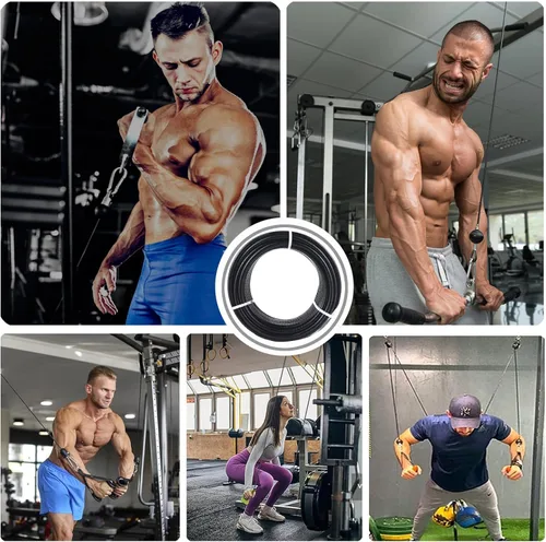 Miniatura 5 de Cable de polea de fitness de 32.8 pies/98.4 pies, accesorios de máquina de cable de repuesto para gimnasio en casa, reemplazo de cable de gimnasio