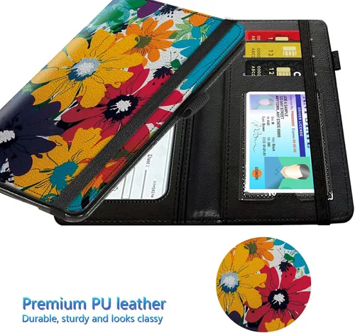 Miniatura 107 de Funda para chequera para hombres y mujeres, cartera de cuero RFID con ranuras para tarjetas de crédito, soporte de cheques duplicados personales