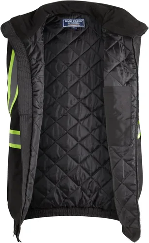 Miniatura 6 de Bass Creek Outfitters Chaleco de seguridad para hombre, chaleco de seguridad de construcción aislado de alta visibilidad con cinta reflectante