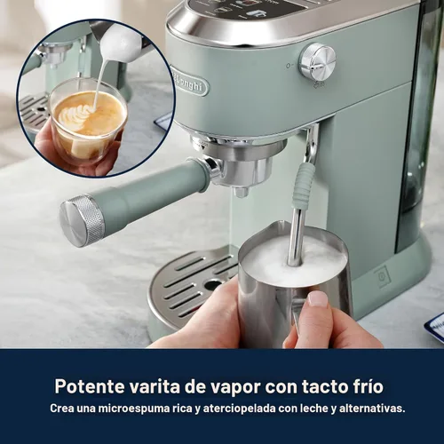 Miniatura 7 de De'Longhi Dedica Duo - Máquina de Espresso Compacta - Cafetera de Preparación en Frío con Varilla Espumadora de Leche - para Espresso, Café Caliente