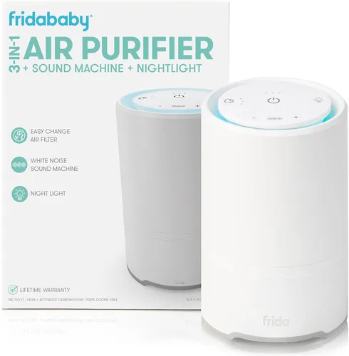 Frida Baby 3-en-1 Purificador de Aire para Bebés para Alivio de Alergias, Máquina de Sonido para Dormir + Luz Nocturna, Purificador con Filtro HEPA