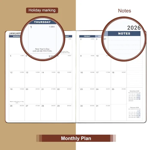 Miniatura 3 de Libro de citas semanal 2026 - Planificador diario por hora 2026 con intervalo de 15 minutos, enero 2026 - diciembre 2026, 8.5 x 11 pulgadas, logre