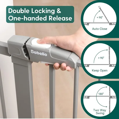 Miniatura 7 de BABELIO Extensor de puerta de metal para bebé/perro, extensión de puerta gris para mascotas de 5.5 pulgadas (5.5 in), accesorios de puerta extra