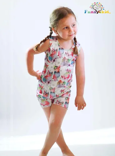 Miniatura 4 de Funnycokid Leotardos de gimnasia para niñas con pantalones cortos unitardos de baile brillantes de sirena pantalones de ciclismo activos de 2 a 10