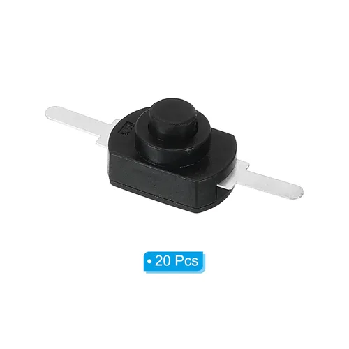 Miniatura 3 de PATIKIL Interruptor de botón de pestillo, 20 piezas de pin recto de encendido/apagado automático DC 30V 1A Micro interruptor de control para Negro