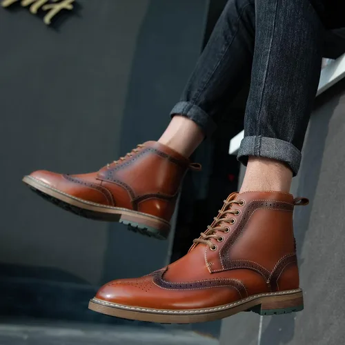 Miniatura 8 de Botas Chelsea para hombre, elegantes y cómodas, de cuero, con cremallera