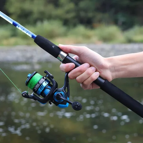 Miniatura 8 de Sougayilang Combo de Caña de Pescar y Carrete para Pesca de Bagre, Combo Giratorio de 2 Piezas, Caña de Pescar Duradera de Grafito y Blancos