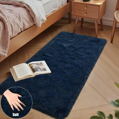 Miniatura 6 de Nuttumico Alfombras de pasillo suaves de 2x4 pies para dormitorio, sala de estar, alfombra mullida de felpa, alfombra antideslizante para habitación