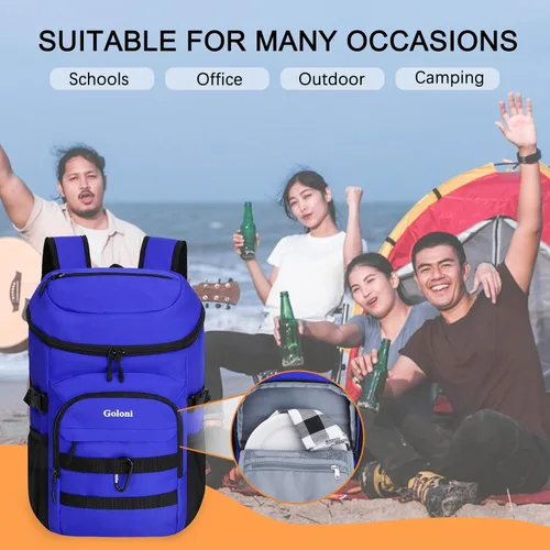 Miniatura 6 de Mochila térmica con aislamiento, a prueba de fugas, pequeña mochila térmica suave para hombres y mujeres, para campamentos, viajes, playa, Azul