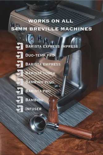 Miniatura 3 de Pawa Portafiltro sin fondo de 2.126 in – Incluye cesta de filtro Compatible con Breville Barista Express y 2.126 in Breville Machines