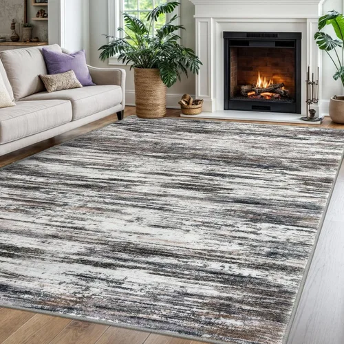 Miniatura 148 de SIILOOM 2 x 3 Alfombra moderna y abstracta para entrada, alfombra neutra azul marino gris multicolor súper suave de área pequeña, alfombras lavables