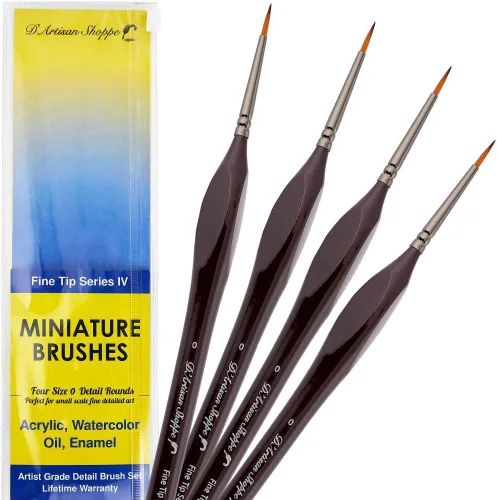 Juego de pinceles de pintura de detalles profesionales, tamaño 0, pinceles redondos en miniatura de punta fina para juegos de mesa para adultos,
