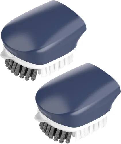 ROSEOK Cepillo para limpiar papas y verduras, cepillo de cocina autónomo para limpieza de frutas y verduras, color azul marino, paquete de 2
